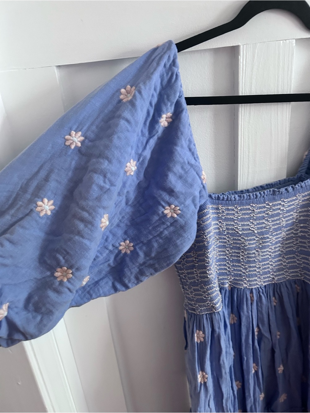 Free People Lavender Blue Floral Smocked Maxi Dress - Picture 4 of 5